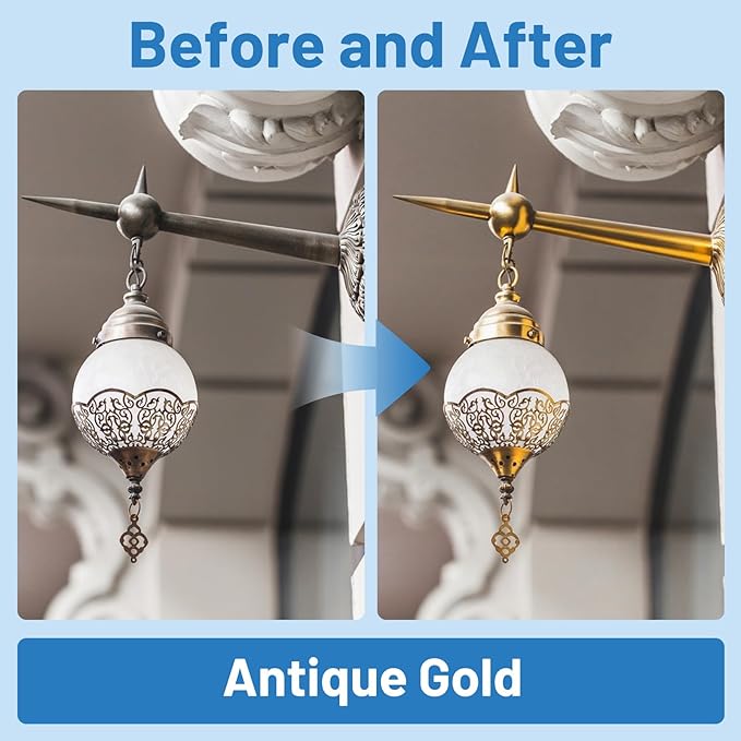 Liquid Gold Leaf Paint High Gloss Multi Surface Rich Gold Paint for Metal, Wood, Plastic, Canvas, Appliance, Furniture Scratch Repair & Art Handcrafts 30ml/1.5oz Fast Drying Acrylic Metallic Finish