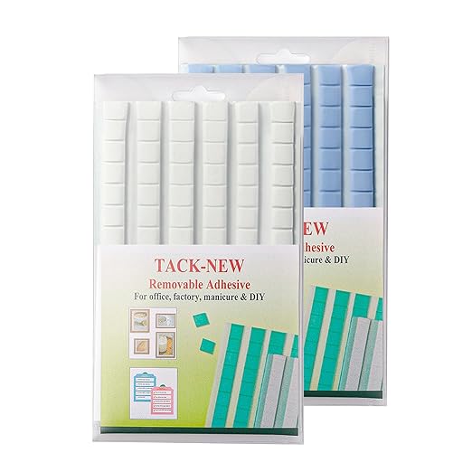 Sticky Mounting Putty for Wall Hanging Removeable Repositionable Adhesive Poster Non Marking Tacky Adhesive for Picture Hanging Crafts(White+Blue,192)
