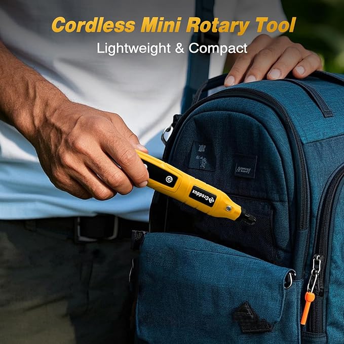 Cordless Rotary Tool,5 Speed Rotary Tool Kit With 71 Accessories,USB Charging,Multi-Purpose 4.2v Power Rotary Tools Easy Accessory Changes - Sanding, Polishing, Engraving and Cutting Yellow