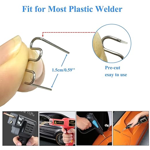 3000PCS Hot Staple Plastic Welder Staples Kit,6 Types Automotive Plastic Repair Welding Staples for All Cars Furniture Toy Maintenance, 0.6 0.8 mm Auto Bumper Repair Welding Rod