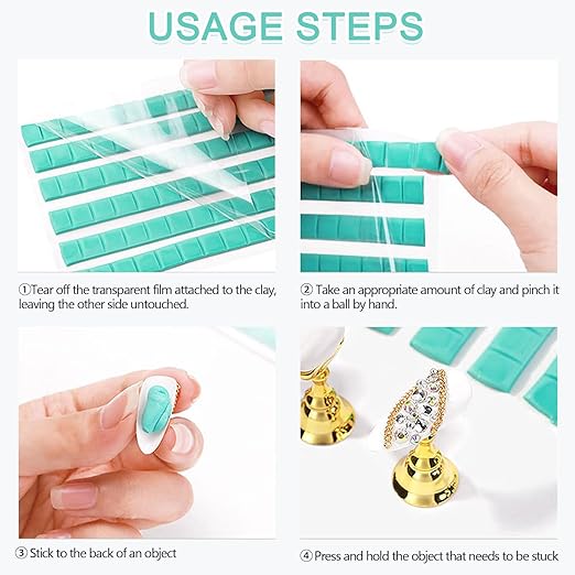 Sticky Mounting Putty for Wall Hanging Removeable Repositionable Adhesive Poster Non Marking Tacky Adhesive for Picture Hanging Crafts(Green,96)