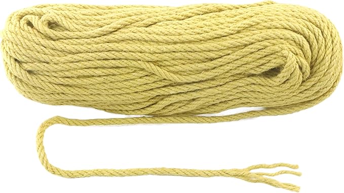 6mm x 200 Feet Yellow Jute Rope, Twine for Gardening Tomato Climbing Plant Tie Floristry Crafts Gift Wrapping Packing Decor