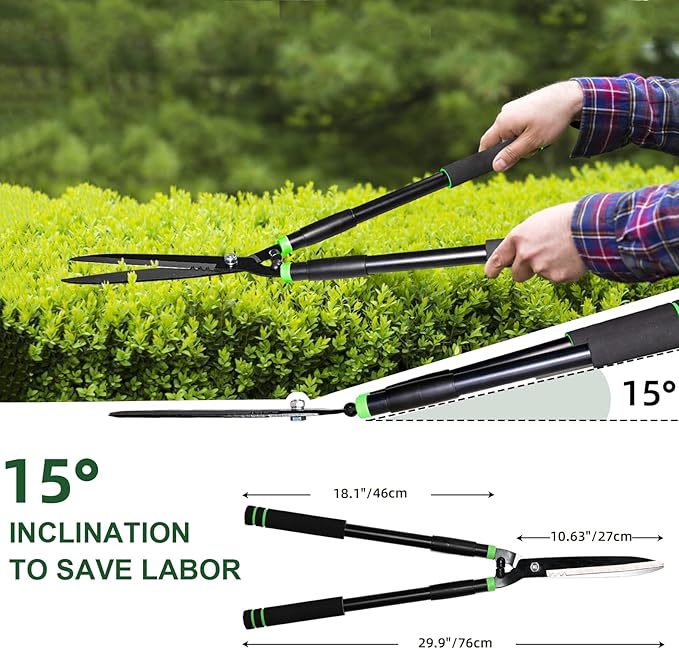 29.9" Hedge Shears,Professional Pruning Shears For Gardening,Sharp Hedge Clippers Handheld With Comfort Grip Handles,Carbon Steel Garden Clippers Handheld for Precise Trimming Gardening Tools