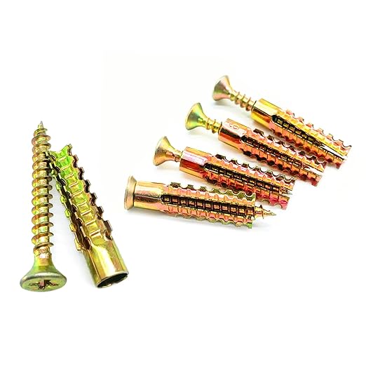 20 Pack Heavy Duty Hollow Wall Anchors with Screws, Loose Hinge Hole Repair Kits, Ideal for Concrete Wall, Hollow-Wall, Wooden Wall and Hinge Hole Repair (6x32mm)