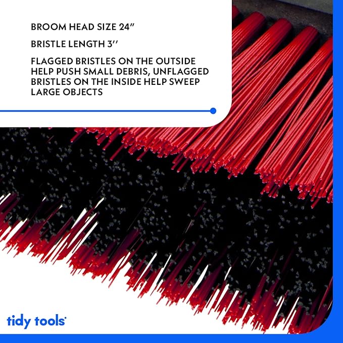 Large 24'' Multi-Surface Push Broom with Alloy Handle