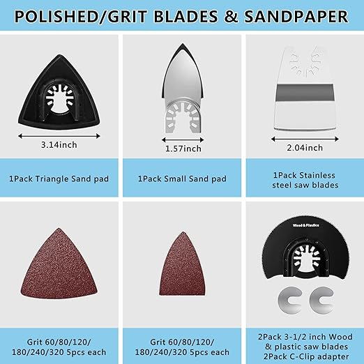 94 Pack Oscillating Saw Blades, Wood Metal Cutting Multitool Bi-Metal Blades Quick Release Tool Blades Kits Fit for Dewalt, Makita, Ryobi, Rockwell