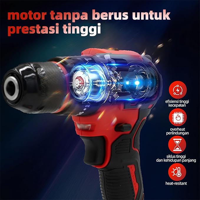 DOGTOOTH 21V MAX Cordless Drill Driver Kit with 2 * Batteries and Charger, Compatible with Makita 18V Battery Build-in LED, Variable Speed Trigger, 0-1500 RPM, Brushless Motor, Bits, Carry bag
