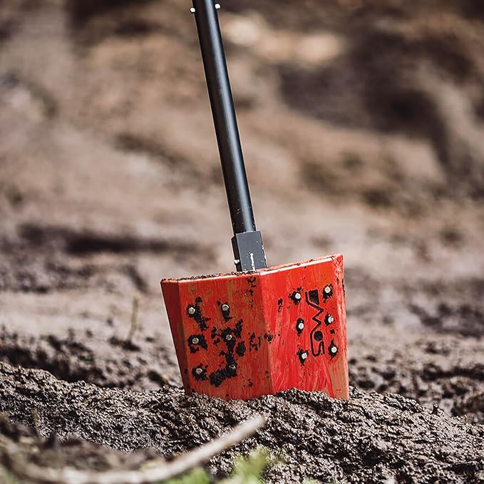 DMOS Delta Shovel - Collapsible Heavy-Duty Steel Folding Shovel for Camping, Overlanding, Survival, Military, Hunting, & Off-Road Use - Racing Red - Pro