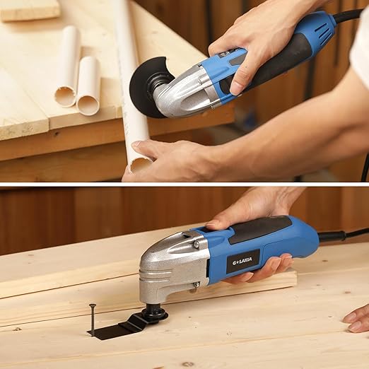 Oscillating Tool, 1.6A Oscillating Multi Tool with with Tool Bag, 3° Oscillation Angle, 12 Piece Accessories Scraping, Grinding, Sanding, Cutting