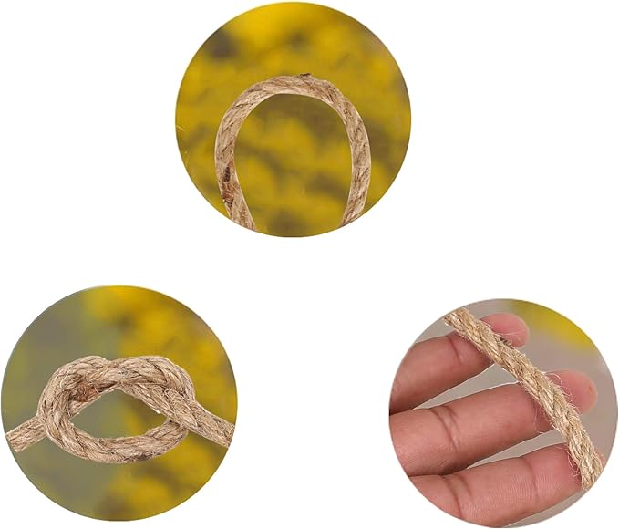 RAJRANG 164 Feet Natural Twine Strings - Handmade Suitable for Crafts Gift Christmas Durable Packing Cord for Gardening Application - 5 mm Diameter