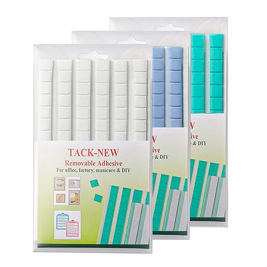 Sticky Mounting Putty for Wall Hanging Removeable Repositionable Adhesive Poster Non Marking Tacky Adhesive for Picture Hanging Crafts(White+Blue+Green,288)