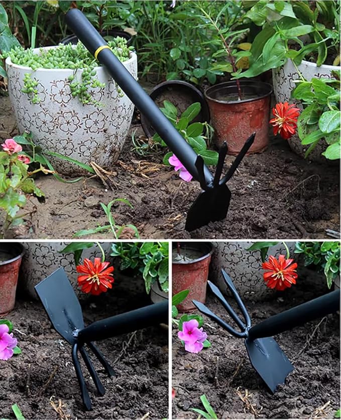 Hoe and Cultivator, Hoe Garden Tool, Hand Hoe Cultivator Garden Tool, Thickened Manganese Steel, Garden Hoe for Weeding, Planting, Loosening Soil, Digging