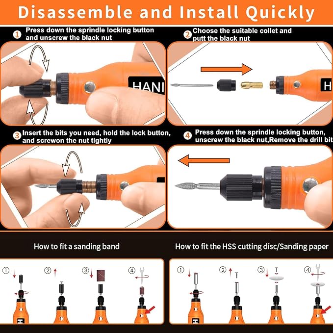 Mini Cordless Rotary Tool Kit, 5 Speed Power Engraving Tool with 71 Accessories, 3.7V Li-ion Battery Multi-Purpose Craft Rotary Tool for Engraving, Polishing, Sanding, DIYCrafts
