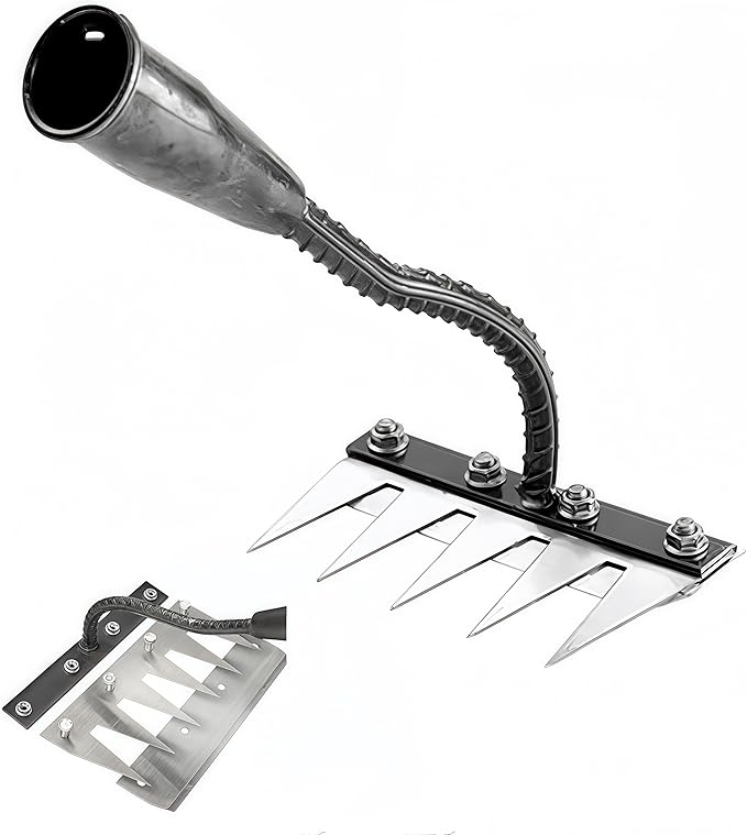 2025 New Gardening Hand Weeder Tool,Gardenia Iron Weeding Rake ,Manual Weeder Tool with Detachable Blades,Tool for Effortless Weed Removal, Flower Beds & Vegetable Patches (No Wooden Handle)