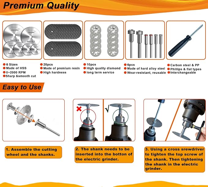 Tungsten Carbide Burr Set 1/8" Shank,Die Grinder Bits with Sanding Drums and Cutting Wheel Set, 185Pcs Pratical Sanding Tool Accessories for Dremel Rotary Tool