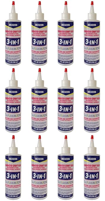 Beacon 3-in-1 Advanced Craft Glue, 8-Ounce, 12-Pack