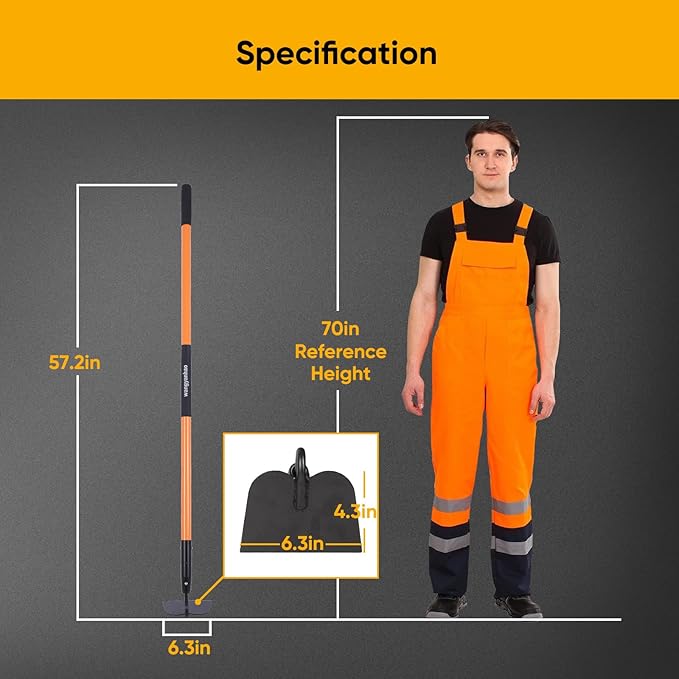 Garden Hoe Tool .for Weeding with Long Fiberglass Handle 57 Inches,Heavy Duty Hoe Garden Tool,