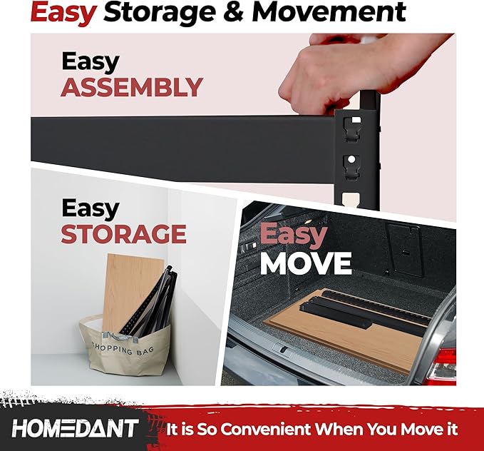 HOMEDANT 5-Tier Laminated Boltless Heavy Duty Metal Shelving Unit Adjustable Garage Storage Utility Rack Shelves Organization Multipurpose Shelf Warehouse Industrial 39.8" W x 18.2" D x 71.3" H 4Pack