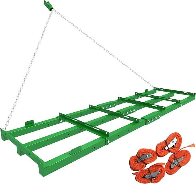 6ft Heavy Duty Drag Harrow for ATV, UTV, Tractor - Adjustable Tow Behind Leveling Rake with Weight Tray for Driveway Grader, Lawn, Field, Pasture, Food Plot Maintenance, Green(72 inch)