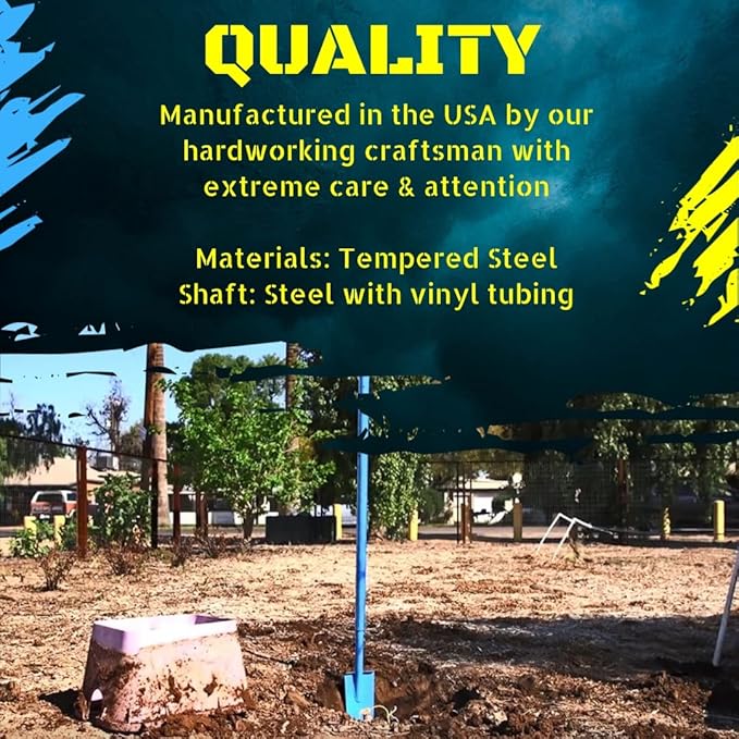 Sharpshooter Spade Shovel 78 Inch Drain Spade Trenching Shovel - Weighted Long Handle Sharp Shooter with Hardened Chromoly 15 Inch Head