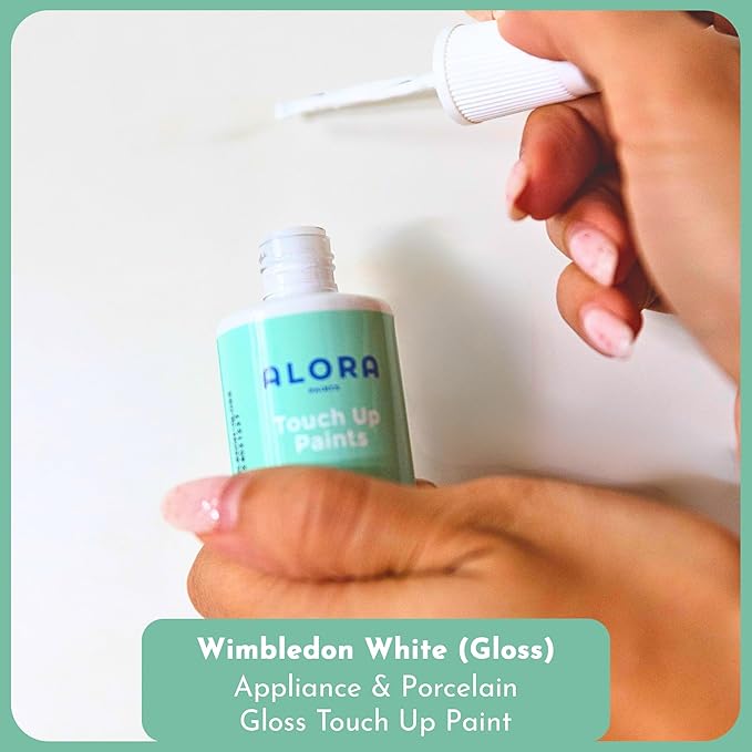 Alora Touch Up Paint Repair Kit for Chips, Scratches, Cracks on Drywalls, Concrete, Metal, Brick, Fiberglass, Laminate Composites, and Existing Painted Surfaces, Gloss White, 1 Fl Oz