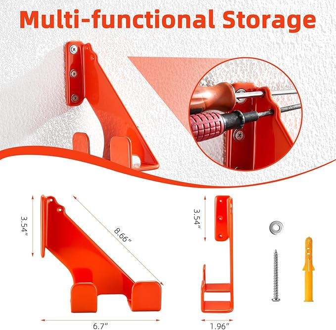 2 Pack Chainsaw Holder, Wall Mount Chainsaw Hanger, 180 LB Heavy Duty Chainsaw Rack Storage Hook for Garage Organizer, Chainsaw Accessories, Universal Fit for Stihl, Poulan, Poulan Pro, Husqvarna