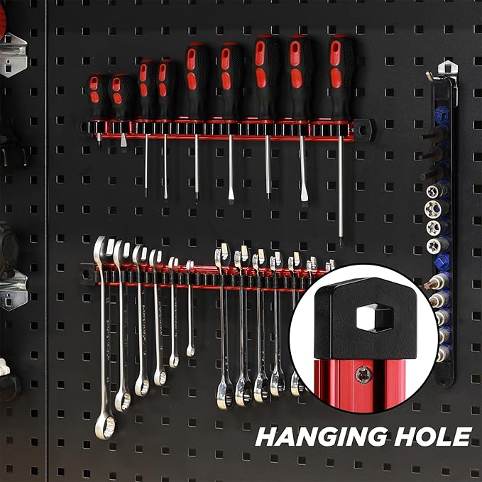 Mayouko Magnetic Screwdriver Wrench Organizer, Aluminum Rail Magnetic Tool Holder, Hand Tool Holder, Toolbox Accessories, Fits Up to 14 Screwdrivers/Wrenches (Tools not Included)