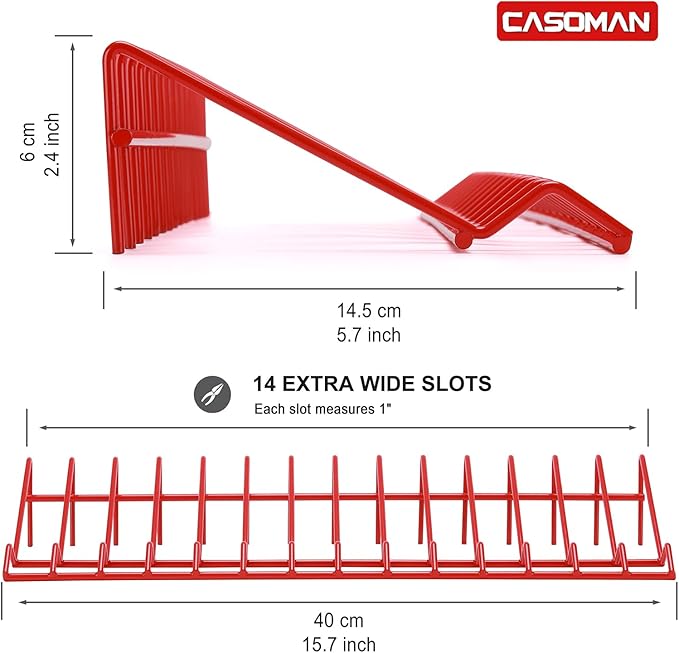 CASOMAN Plier Organizer Rack, 2 Pack, Pliers Cutters Organizer, Stores Spring Loaded, Black & Red, 29-Slot Plier Rack, Keep Pliers Organized in Tool Drawer