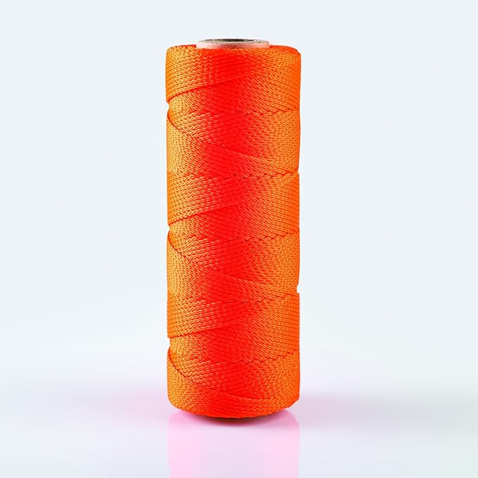 Mason Line, 500Ft, #18 Braided Nylon String, Nylon Twine for Gardening Or Masonry Tools, Twine String for Gardening and DIY Projects Crafting