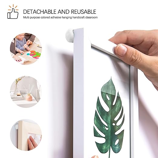 Sticky Mounting Putty for Wall Hanging Removeable Repositionable Adhesive Poster Non Marking Tacky Adhesive for Picture Hanging Crafts(White,96)