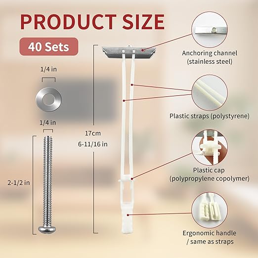 40PCS Heavy Duty Drywall Anchors with Bolts for 1/4"-20, 270+ lbs Hollow Wall Anchors for TV Mounting Kit,Drywall Toggle Bolt - Zinc Plated, Easy Install