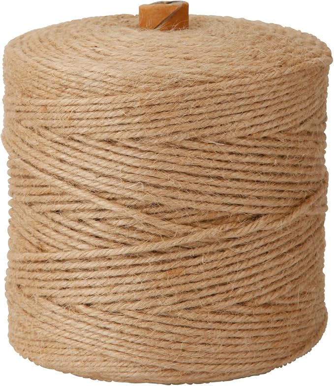 Natural 3mm Jute Twine String, 1000-FT Hemp Rope for Gardening, Handmde Crafts, Climbing Plant Tomato Support, Gift Wrapping, Industrial Packing and Bundling, Home Mason Jars Christmas Wedding Décor