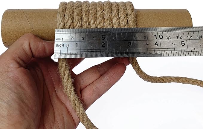 8mm Jute Rope, 164 Feet Braided Heavy Duty Twine, Thick Jute Twine Rope for Cat Scratch Post, Craft,DIY Artwork, Bundling, Home Decor, Gardening Applications (8MM 164FT)