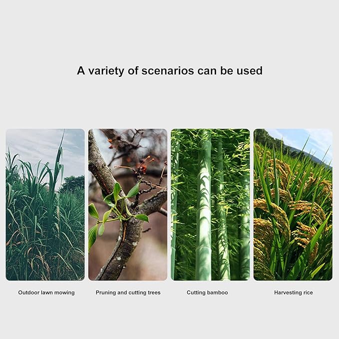 Grass Sickle, Manganese Steel Portable Held Sickle Tool Grass Lawn Gardening Farming Weed Remover Scythe Blade Cutter Grafting Knife for Outdoor Gardening, Clearing Vines (Single Cutter Head)