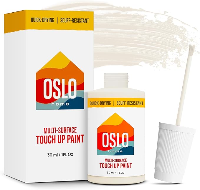 Touch Up Paint, Off White (Calm), 1oz, Matte, w/brush in bottle, Quick drying, for Home repairs, Kitchen Cabinets,Walls
