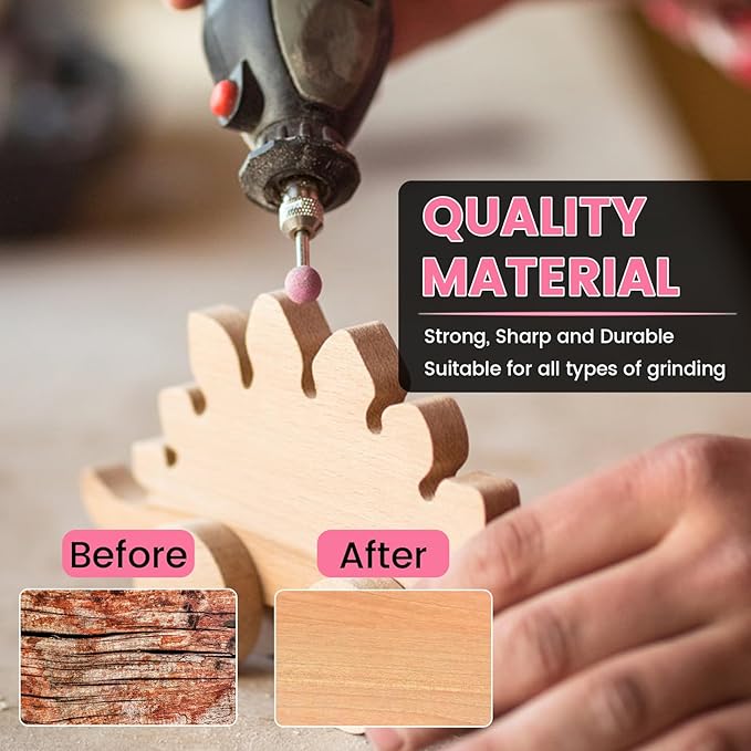 Diamond Burr Set for Dremel, Rotary Tool Grinding Cutting Wheel Stone Glass Tile Jewelry Engraving Rock Etching Masonry 1/8” Die Grinder Carving Cutter Metal Engraver Kit - 20pc Set