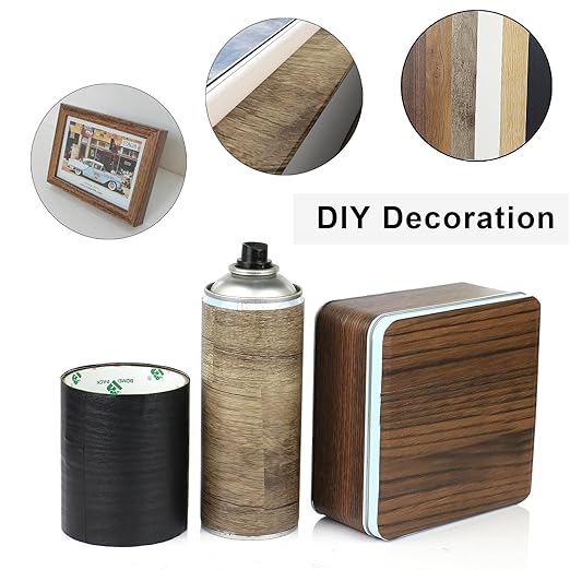 BOMEI PACK Wood Grain Repair Tape,Self Adhesive Repair Patch for Furniture, Floors, Cabinets, Windows, Doors, RV, Home Decor and DIY Projects (1, Black)