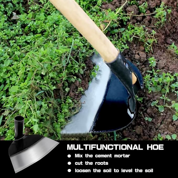 Hand Hoe Head Replacement - Round Eye Hoe for Gardening, Digging, Weeding, and Loosening Soil Handheld Grub Hoe Head for Agriculture(23.5cm Size )