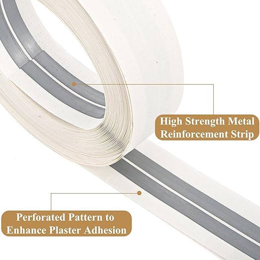 Peohud Drywall Corner Tape, 100 Feet by 2 Inch Reinforced Drywall Corner Bead, Inside Outside Corner Tape with Metal for Wall Crack Repair, No Adhesive Side