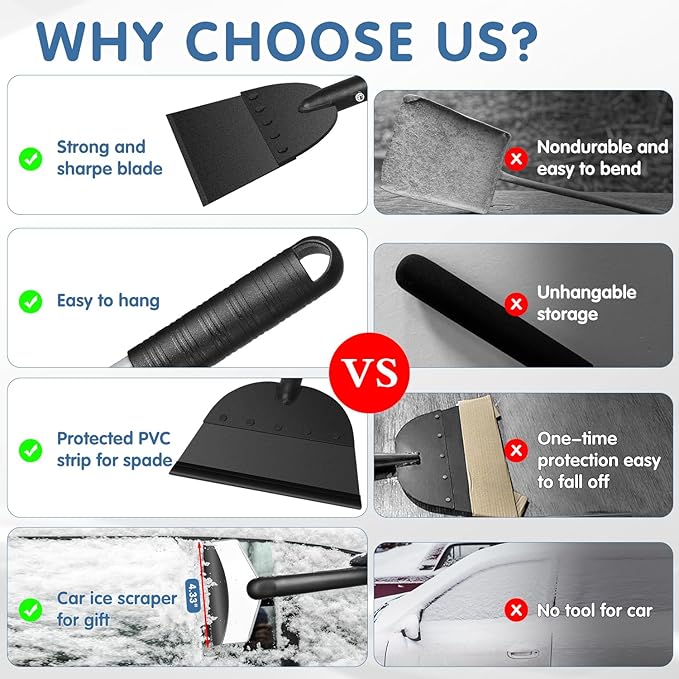 REAPALOT Multifunctional Garden Cleaning Shovel, 53.5inch Heavy Duty Flat Shovel, Stainless Steel Long Handle Lawn Edging Scraper, Outdoor Floor Scraper for Weeding and Snow Ice Removal - Grey