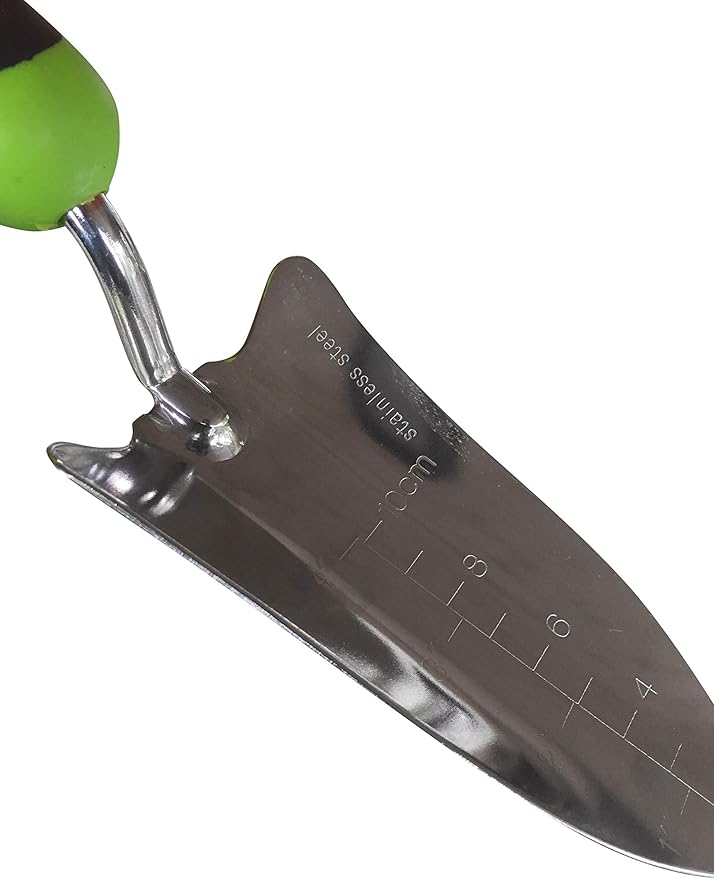 Garden Guru Transplanter Trowel Shovel - Stainless Steel - Rust Resistant - Ergonomic Grip - Perfect Hand Shovel Tool for Gardening Weeding Transplanting and Digging in Garden Beds (4 Pack)