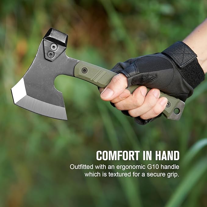 OKNIFE Otacle A1 Mini Multifunctional Hatchet, Rugged, Full Tang, 2-in-1 Hatchet, Comfortable, Non-Slip Grip with Durable Kydex Sheath