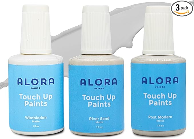 Alora Touch-Up Paint | Matte Finish for Drywalls, Concrete, Brick, Tile, Doors, Cabinets & More | Multi-Tone Gray Repair Kit | Quick-Dry, Low-Odor, Ultra-Low VOC | No Sanding or Primer Needed | 3 Pack