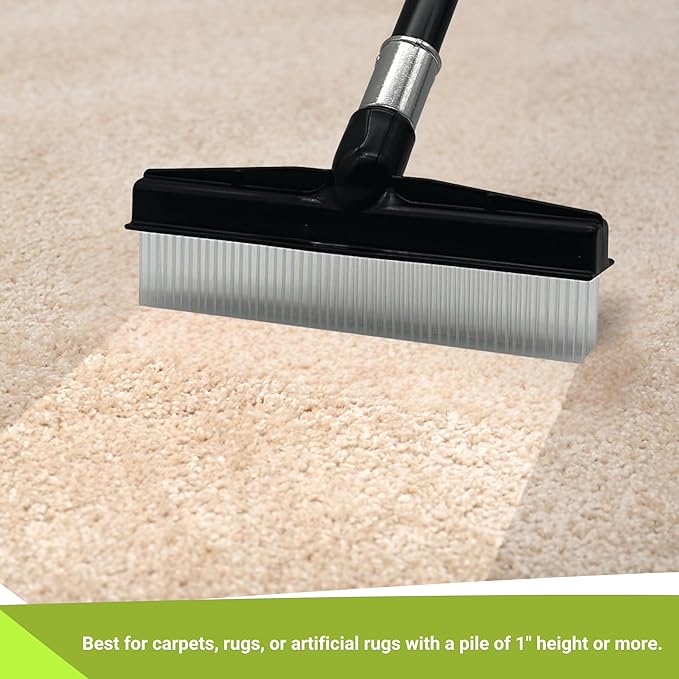 Small Room Groom Carpet Rake and Groomer with 11 Inch Handle, Portable Design, Carpet Brush Ideal for Pet Hair, Refreshing High Pile Carpets, Stairs, Furniture, Rugs, and Artificial Turf