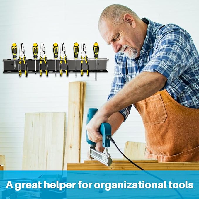 TSUMAZRURE Screwdriver Wall Rack, Screw Driver Holder and Screwdriver Rack, Tool Organizer Rack with Screw Driver Holders Organizers, Wall Mounted Tool Rack for Garage Tool Storage Rack (black)