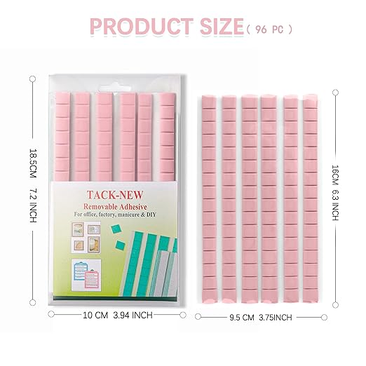 Sticky Mounting Putty for Wall Hanging Removeable Repositionable Adhesive Poster Non Marking Tacky Adhesive for Picture Hanging Crafts(Pink,288)