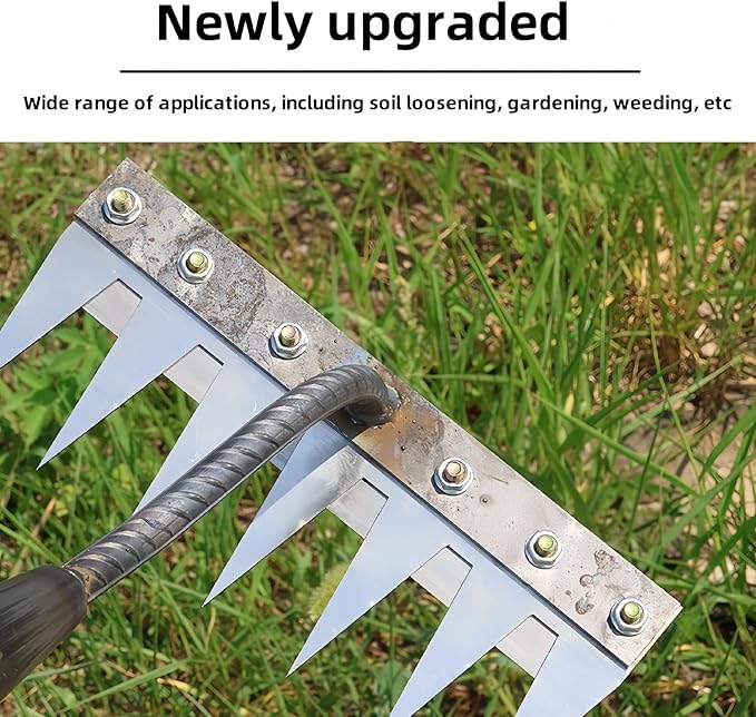2025 New Gardening Hand Weeder Tool,Gardenia Iron Weeding Rake ,Manual Weeder Tool with Detachable Blades,Tool for Effortless Weed Removal, Flower Beds & Vegetable Patches (No Wooden Handle)
