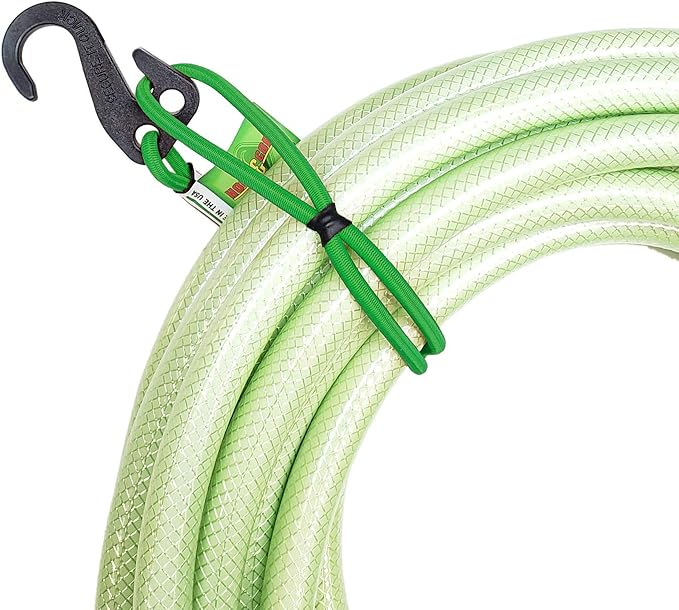 Hook & Hang Bungee Cords - Storage & Organization Cords - Hang Hoses, Cords, Ladders, Bikes, Tools & More. an Incredible Organizer! (3 PK, Green)