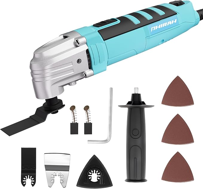 Oscillating Tool, 2.5A Oscillating Multi Tool with 3° Oscillation Angle, 22000 OPM Variable Speeds Multi-Tool Kit for Cutting, Sanding, Grinding, Scraping, 17 Accessories & Universal Interface
