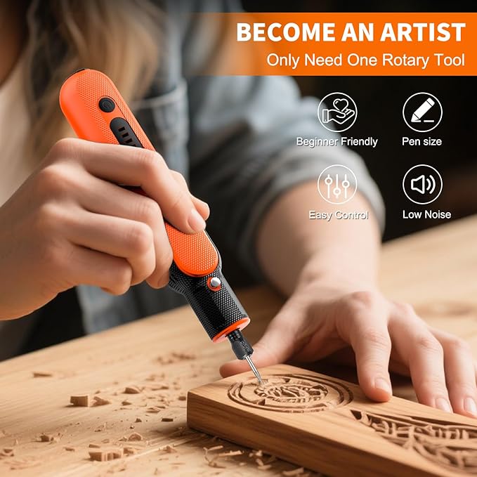 8V Cordless Rotary Tool Kit with 103pcs Accessories, USB-C Charging, 5-Speed 25000RPM mini cordless rotary tool, Power Rotary Tool for Engraving, Sanding, Drilling, Polishing, DIY Crafts